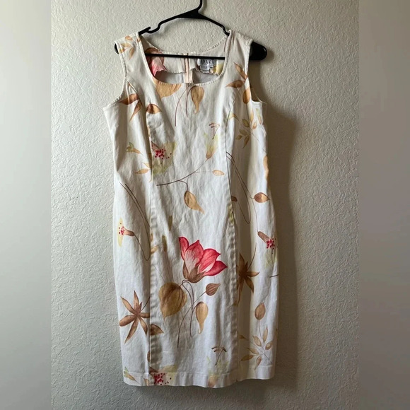 Floral Dress Job Career Y2K Vintage lily secretary fit shower minimalist classic - Picture 2 of 12